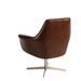 Fauteuil pivotant cuir marron et pieds en acier Yoanne - Photo n°4