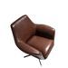 Fauteuil pivotant cuir marron et pieds en acier Yoanne - Photo n°5