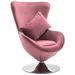 Fauteuil pivotant en forme d’œuf avec coussin Rose Velours - Photo n°1