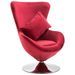 Fauteuil pivotant en forme d’œuf avec coussin Rouge Velours - Photo n°1