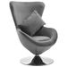 Fauteuil pivotant en forme d’œuf et coussin Gris clair Velours - Photo n°1
