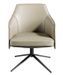 Fauteuil pivotant similicuir beige et pieds en acier Jasmina - Photo n°1