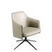 Fauteuil pivotant similicuir beige et pieds en acier Jasmina - Photo n°4