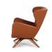 Fauteuil pivotant similicuir marron et pieds en bois Nolane - Photo n°4