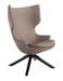 Fauteuil pivotant similicuir taupe et pieds en bois Yanick - Photo n°1