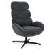 Fauteuil pivotant VIOLANTE - velours & pieds acier noir - Photo n°1