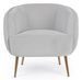 Fauteuil polyester gris clair et pieds en acier Cali - Photo n°3