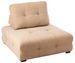 Fauteuil pouf velours beige Thomas - Photo n°1