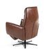 Fauteuil relax pivotant cuir marron et pieds en acier Nary - Photo n°6