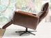 Fauteuil relax pivotant cuir marron et pieds en acier Nary - Photo n°8