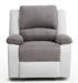 Fauteuil relaxation électrique simili cuir blanc et microfibre Confort - Photo n°1