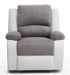 Fauteuil relaxation manuel simili cuir blanc et microfibre gris Confort - Photo n°1