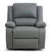 Fauteuil relaxation manuel simili cuir gris Confort - Photo n°1