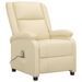 Fauteuil releveur inclinable de massage Crème Cuir véritable - Photo n°1