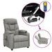 Fauteuil releveur inclinable de massage Gris clair Tissu 4 - Photo n°2