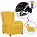 Fauteuil releveur inclinable de massage Jaune Tissu - Photo n°1