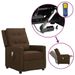Fauteuil releveur inclinable de massage Marron foncé Tissu 3 - Photo n°1