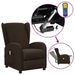 Fauteuil releveur inclinable de massage Marron foncé Tissu - Photo n°1