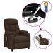 Fauteuil releveur inclinable de massage Marron foncé Tissu 2 - Photo n°1