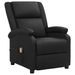 Fauteuil releveur inclinable de massage Noir Cuir véritable - Photo n°1