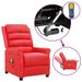 Fauteuil releveur inclinable de massage Rouge Similicuir 2 - Photo n°1