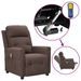 Fauteuil releveur inclinable de massage Taupe Tissu - Photo n°1