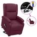 Fauteuil releveur inclinable de massage Violet Tissu 3 - Photo n°1