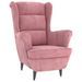 Fauteuil Rose Velours - Photo n°1