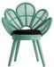 Fauteuil rotin et pieds mahogany massif turquoise Ziyed - Photo n°1
