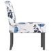 Fauteuil sans accoudoirs bleu tissu avec fleurs - Photo n°4