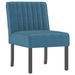 Fauteuil sans accoudoirs bleu velours - Photo n°2