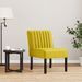 Fauteuil sans accoudoirs jaune velours - Photo n°1