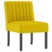 Fauteuil sans accoudoirs jaune velours - Photo n°2