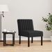 Fauteuil sans accoudoirs noir velours - Photo n°1