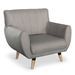 Fauteuil scandinave Taupe Margo - Photo n°1