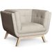 Fauteuil Scandinave Tissu Beige Koza - Photo n°1