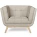 Fauteuil Scandinave Tissu Beige Koza - Photo n°2