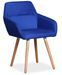 Fauteuil scandinave tissu bleu Feriez - Lot de 2 - Photo n°1