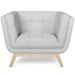 Fauteuil Scandinave Tissu Gris Koza - Photo n°2