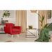 Fauteuil scandinave tissu rouge Annis - Photo n°5