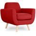 Fauteuil scandinave tissu rouge Annis - Photo n°2