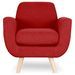 Fauteuil scandinave tissu rouge Annis - Photo n°1