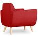 Fauteuil scandinave tissu rouge Annis - Photo n°3
