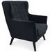 Fauteuil scandinave Velours Noir - Photo n°1