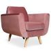 Fauteuil scandinave velours rose Annis - Photo n°2