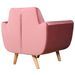Fauteuil scandinave velours rose Annis - Photo n°3