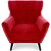 Fauteuil scandinave Velours Rouge - Photo n°1