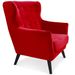 Fauteuil scandinave Velours Rouge - Photo n°2