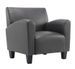 Fauteuil simili cuir gris Casey - Photo n°1