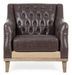 Fauteuil simili cuir marron et pieds en bois Ray - Photo n°2